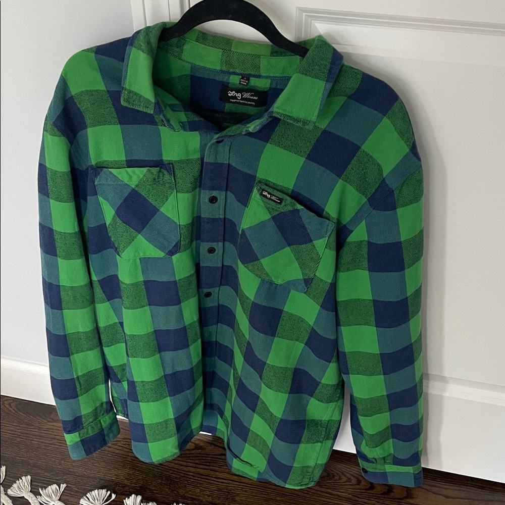 LRG Wovens Green & Navy Plaid Flannel